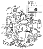 A coloring page of garfield