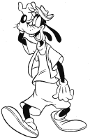 A coloring page of goofy