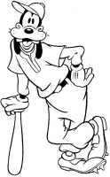 A coloring page of goofy