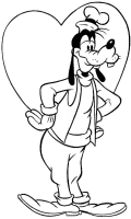 A coloring page of goofy