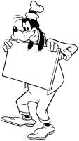 A coloring page of goofy