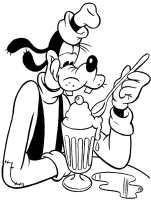 A coloring page of goofy