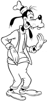 A coloring page of goofy