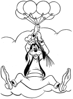 A coloring page of goofy