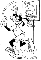 A coloring page of goofy