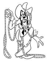 A coloring page of goofy