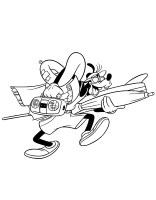 A coloring page of goofy