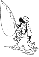 A coloring page of goofy