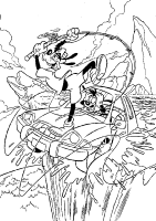 A coloring page of goofy