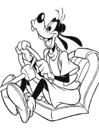 A coloring page of goofy