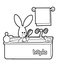 A coloring page of hopla