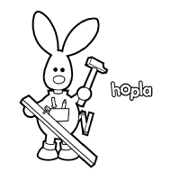 A coloring page of hopla