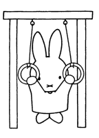 A coloring page of miffy