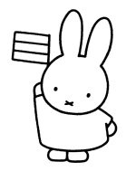 A coloring page of miffy