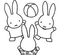 A coloring page of miffy