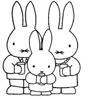 A coloring page of miffy