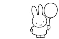 A coloring page of miffy