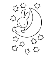 A coloring page of miffy