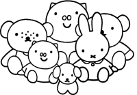 A coloring page of miffy