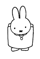 A coloring page of miffy