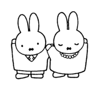 A coloring page of miffy