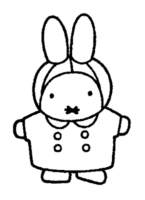 A coloring page of miffy