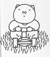 A coloring page of miffy