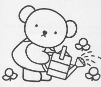 A coloring page of miffy