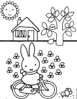 A coloring page of miffy