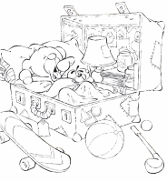A coloring page of pimboli