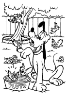 A coloring page of pluto