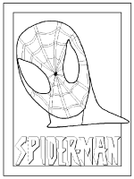 A coloring page of spiderman
