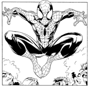 A coloring page of spiderman