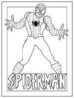 A coloring page of spiderman