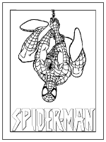 A coloring page of spiderman