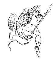 A coloring page of spiderman