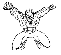 A coloring page of spiderman