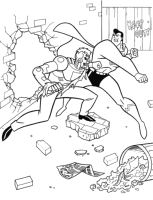 A coloring page of superman