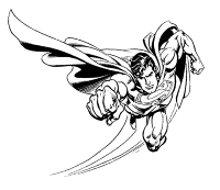 A coloring page of superman