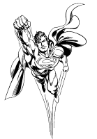 A coloring page of superman