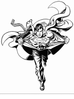 A coloring page of superman