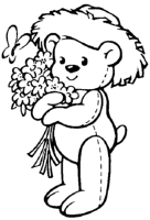 A coloring page of bear