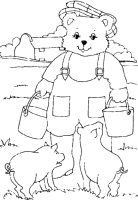 A coloring page of bear
