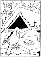 A coloring page of bird