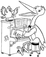 A coloring page of bird