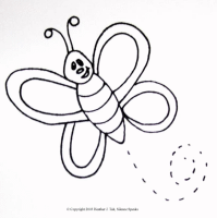 A coloring page of butterfly