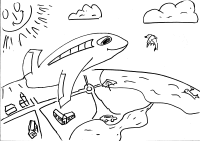 A coloring page of butterfly
