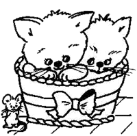A coloring page of cat