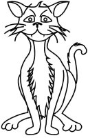 A coloring page of cat