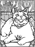 A coloring page of cat